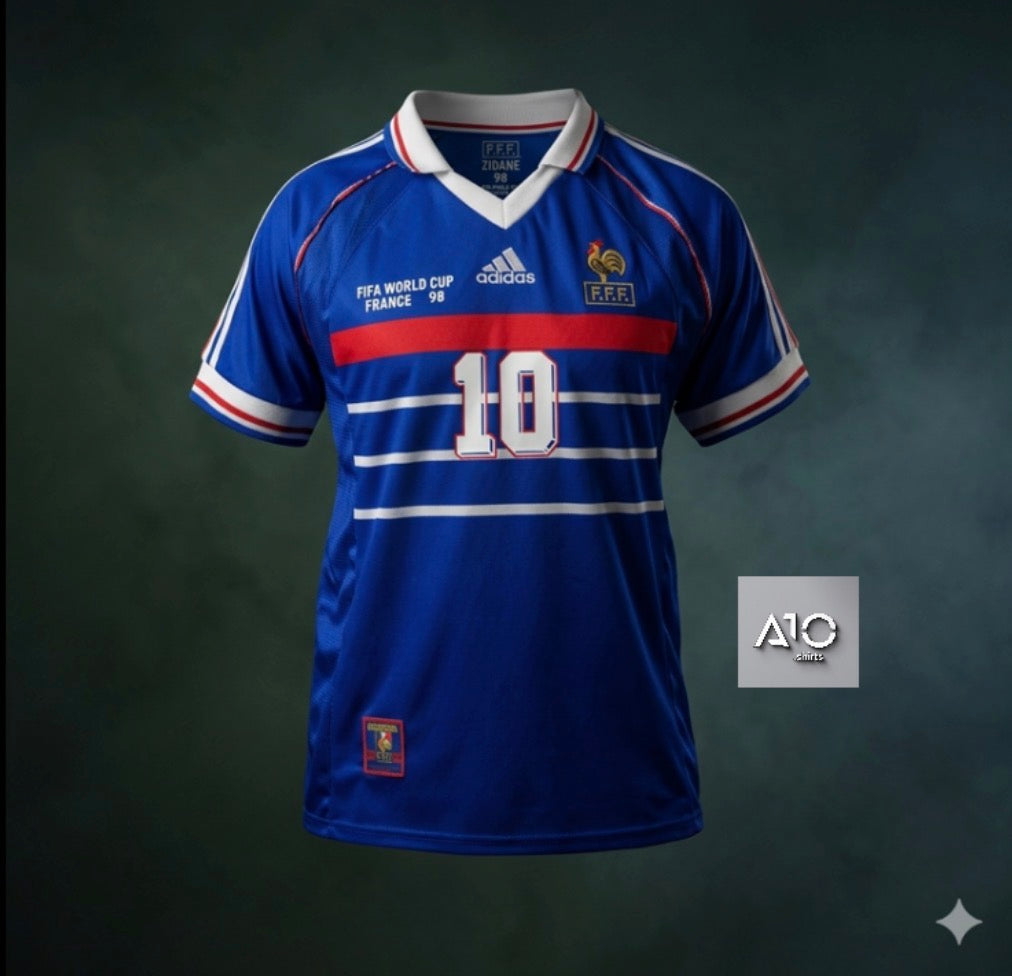 Retro France 1998 World Cup Home Soccer Jersey